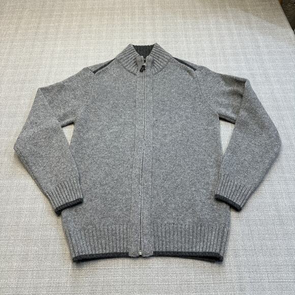 Acedemia Wool Blend Cardigan Sweater Mens Small Grey Full Zip Made‎ In Italy - Picture 1 of 8
